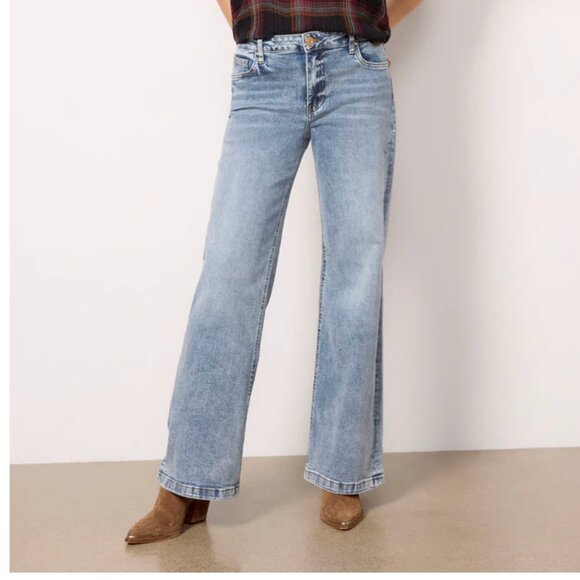 Kut from the Kloth High Rise Wide Leg Jeans in Enforce Wash size 00 - Picture 1 of 9